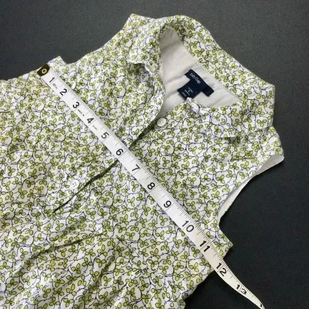 Baby Gap Toddler Green Leaf Print Lined Sleeveless Casual Summer Dress‎ Size 5T